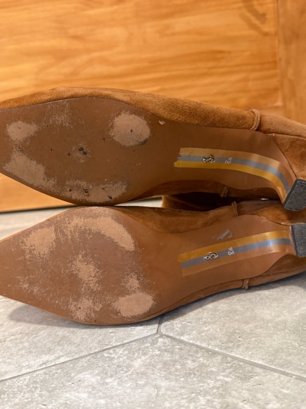 Sam Edelman Taryn Suede Pull On Western Point Squared Toe Kitten Heel Boots 8.5 - Picture 11 of 13